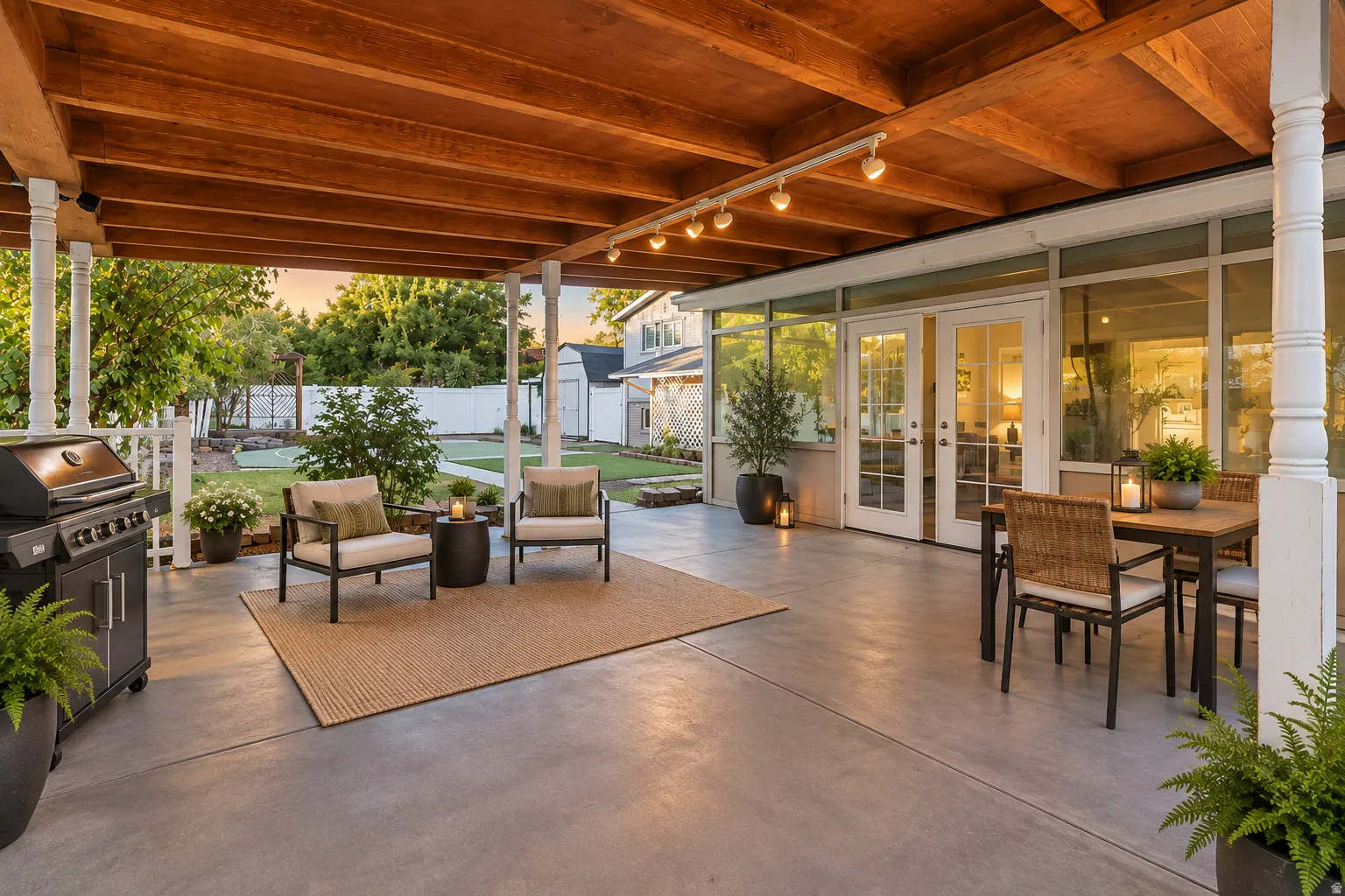 Large covered patio for outdoor living space