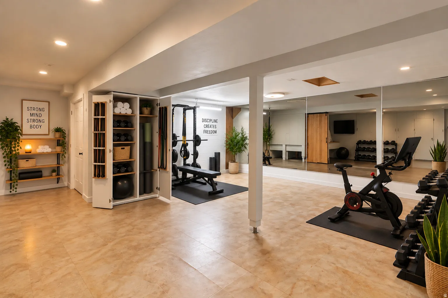 Potential exercise room or craft plus extra storage