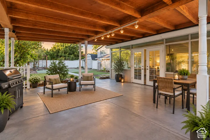 Large covered patio for outdoor living space