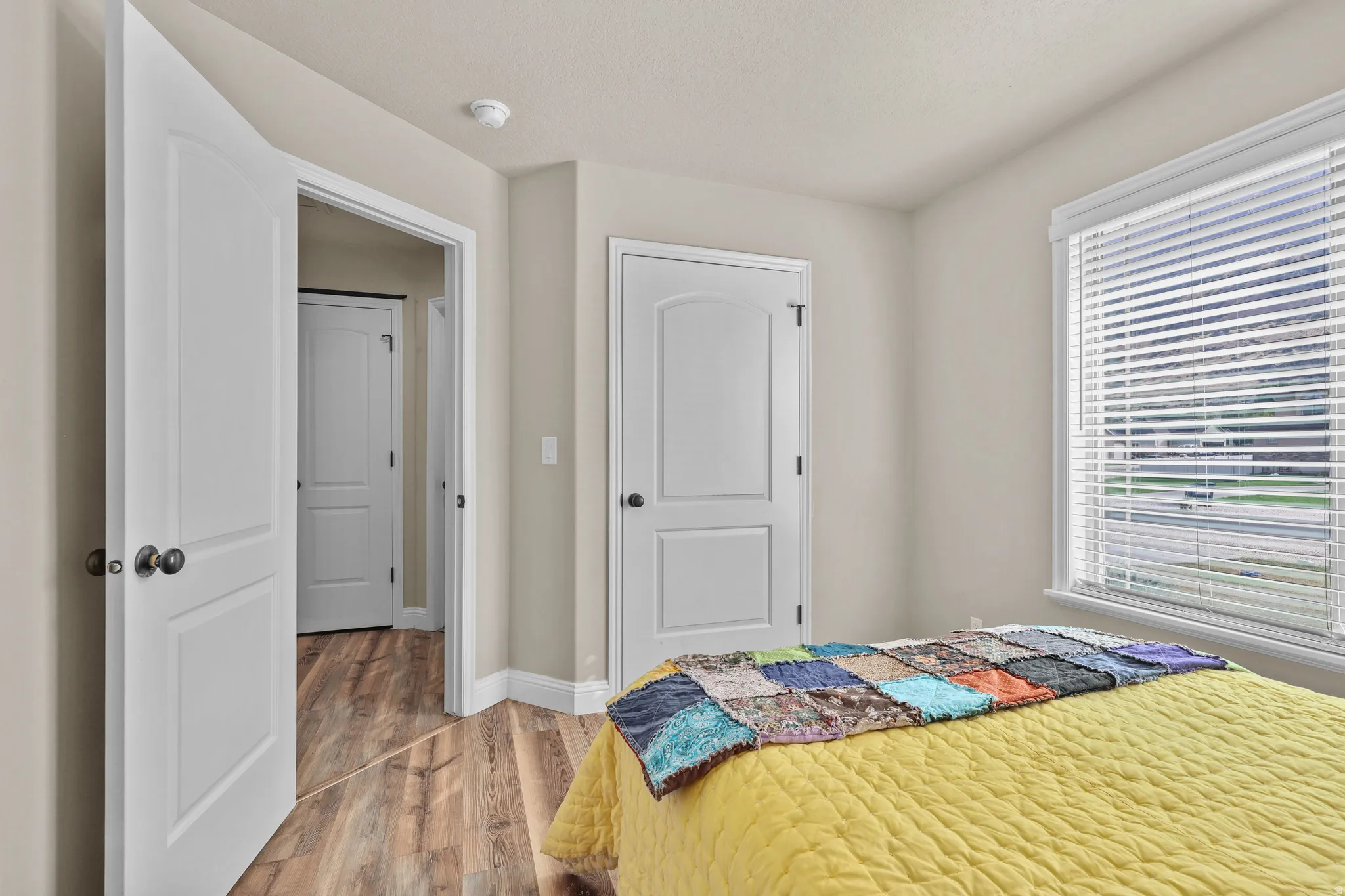 Wood-finish flooring throughout
