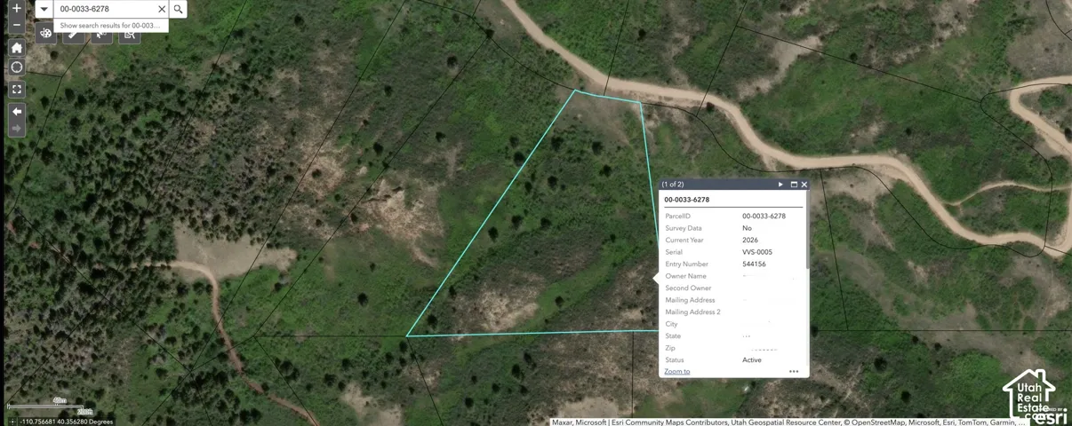Geographic Information System (GIS) Map. Displaying property boundaries and associated ownership details