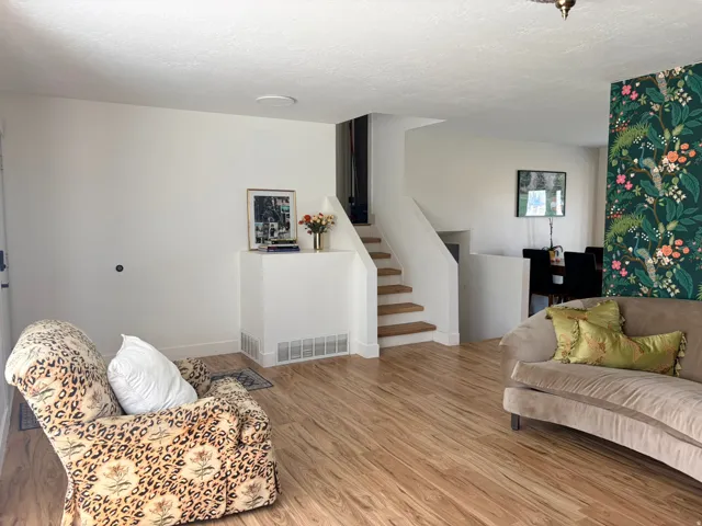 Wood-finish flooring throughout the main level