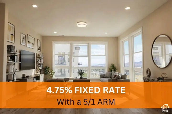 Living area featuring recessed lighting, a central flush-mount light fixture, and floor-to-ceiling windows with wood-finish flooring