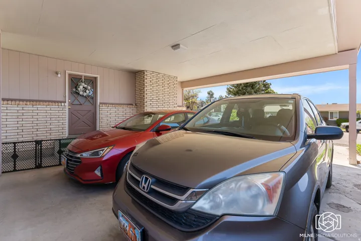 Covered carport with ample space