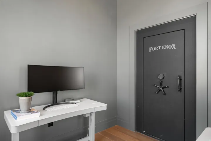 Fort Knox brand vault door with multi-point locking system and combination dial