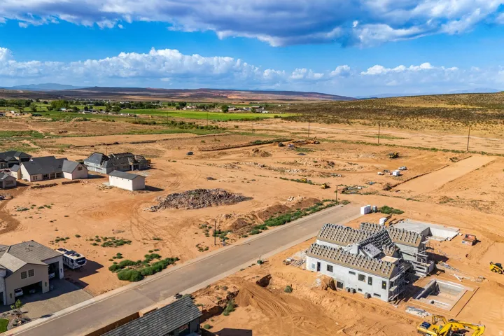 Developing residential community with new construction and vacant lots
