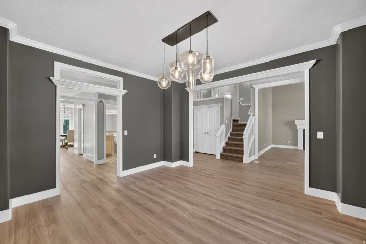 Wood-finish flooring throughout the main level