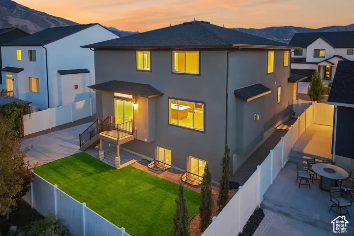 Stucco exterior with a multi-level design