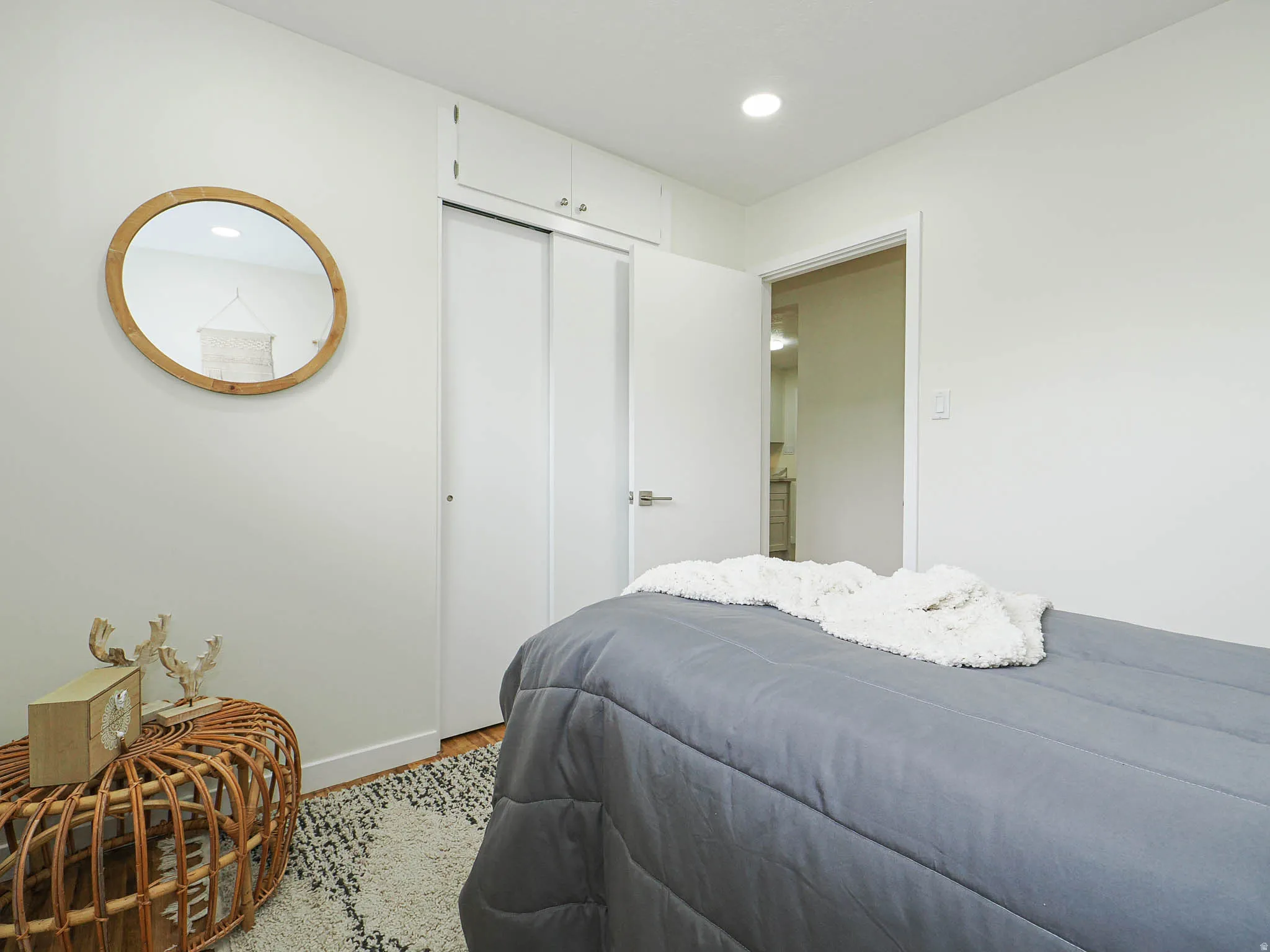 White walls with recessed lighting