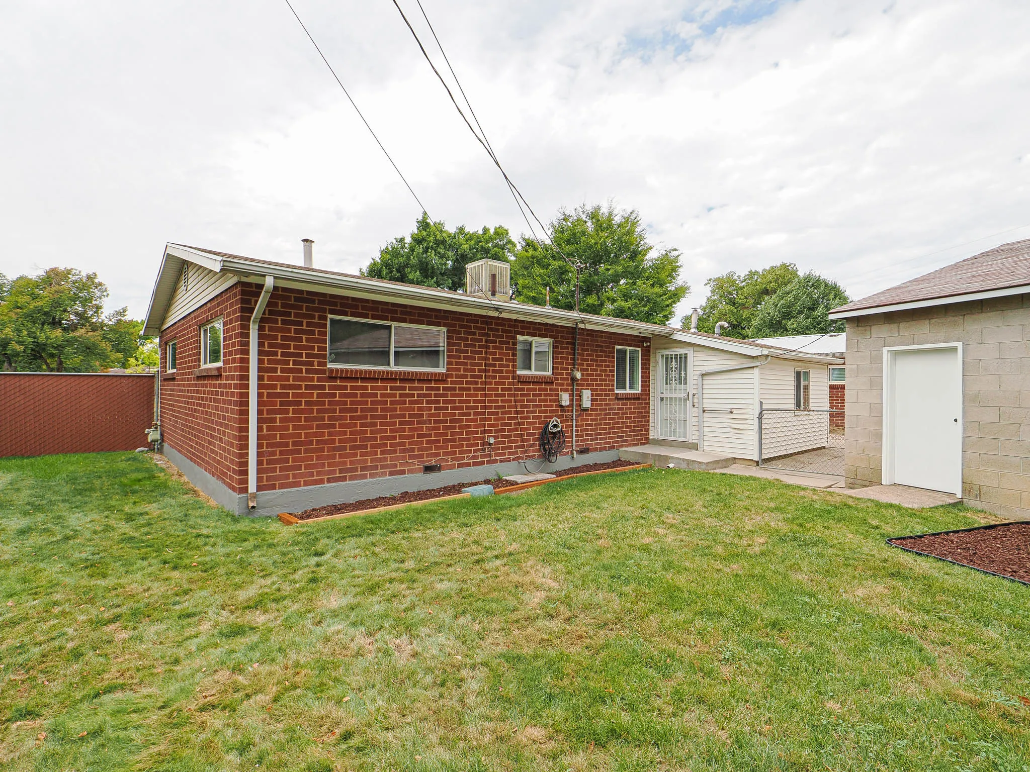 Brick exterior with white trim