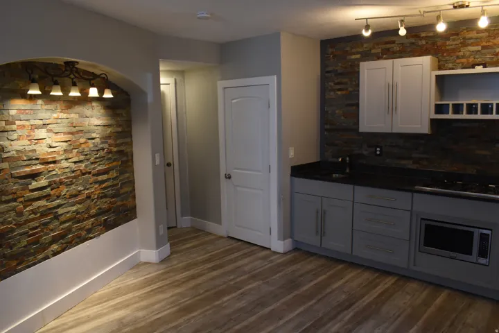 Wood-finish flooring throughout