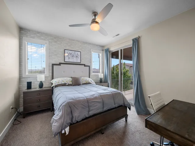 Accent wall with white brick-style finish