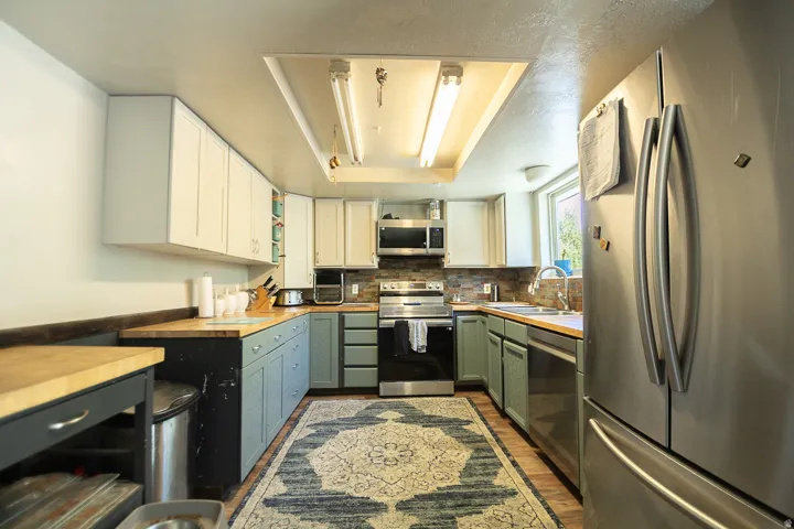 Kitchen with butcher block counters