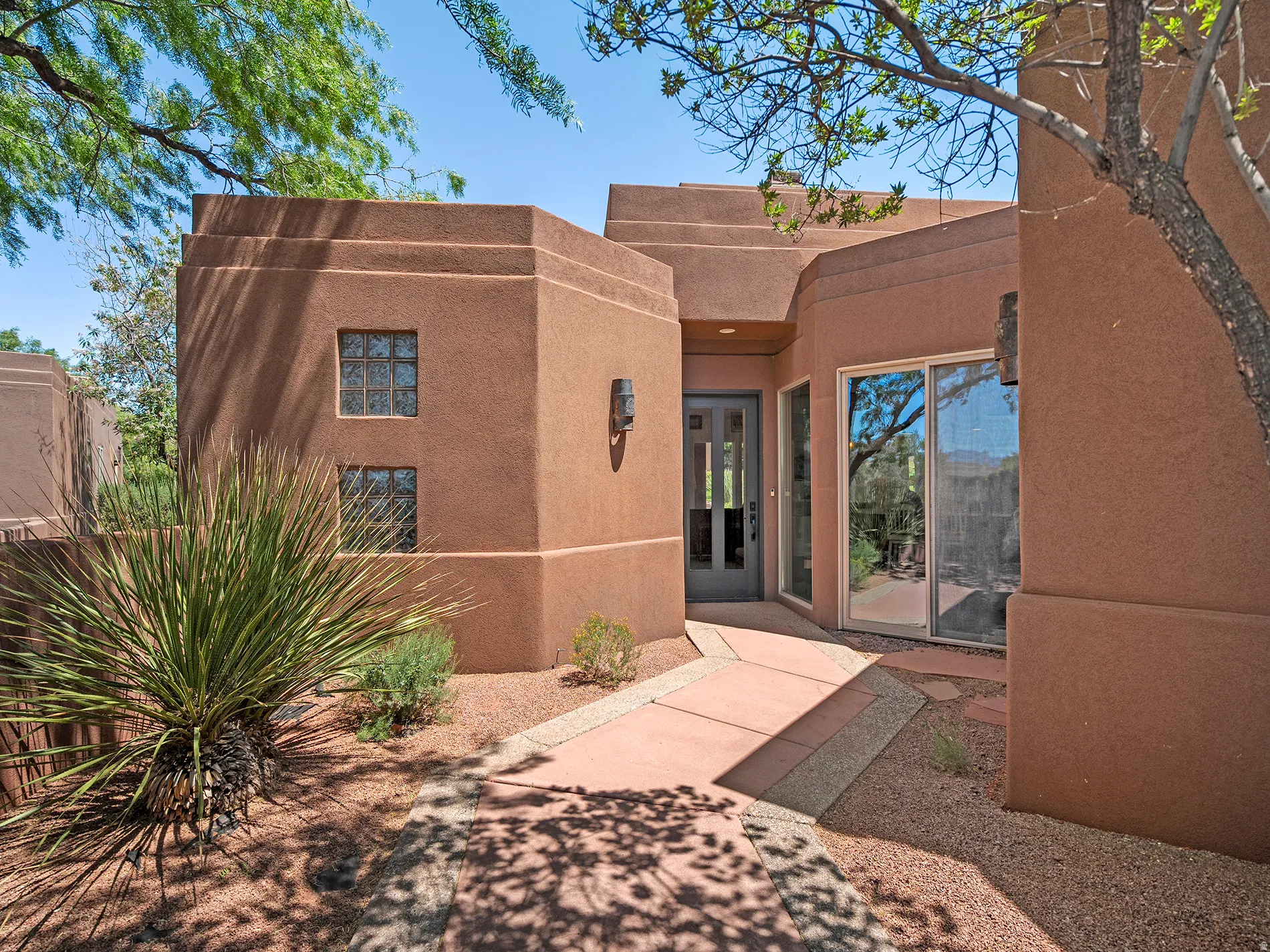 Southwestern architectural style with stucco exterior