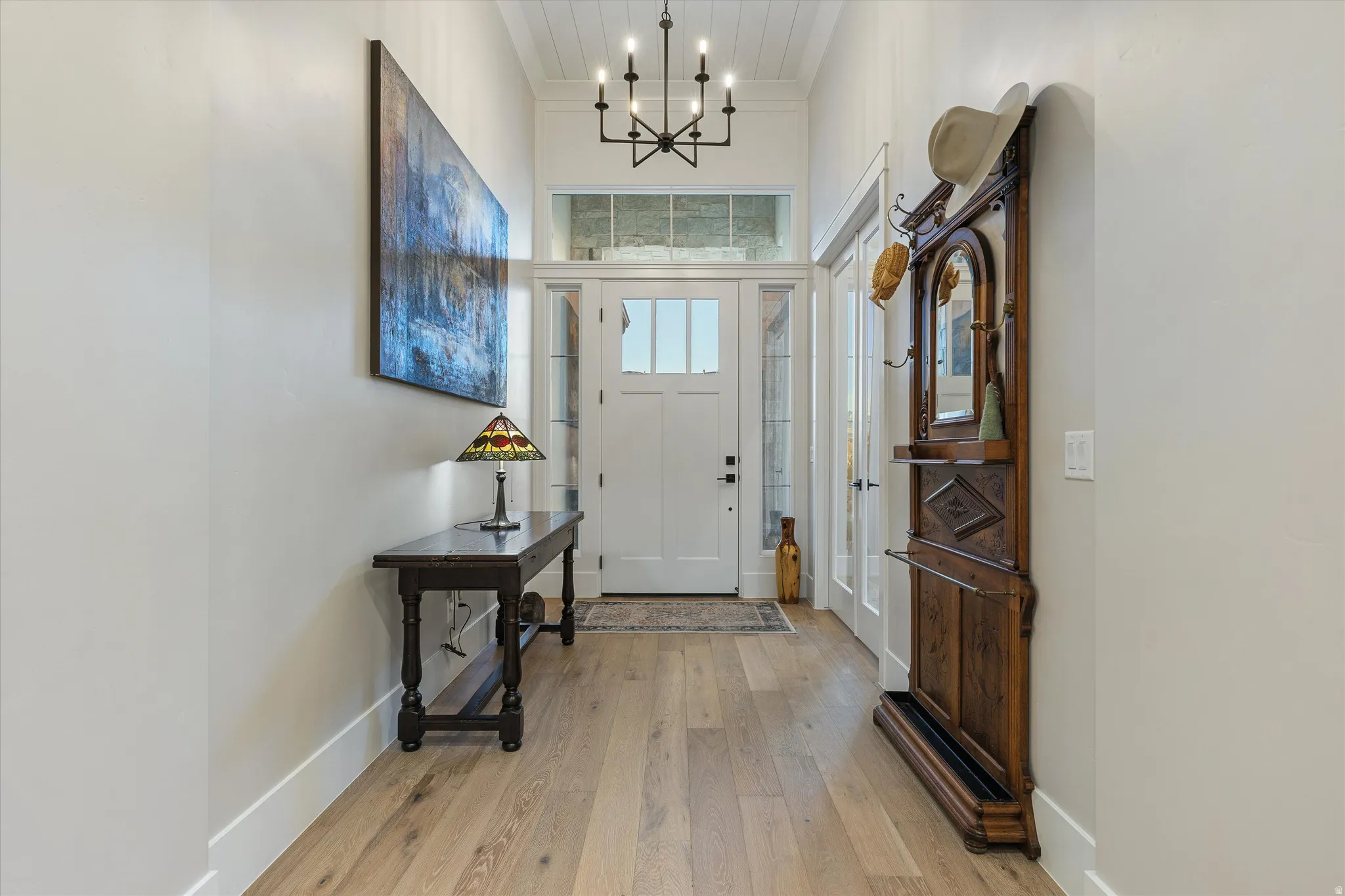 Front Entry with Natural Light and Tall Ceilings. Office on Right