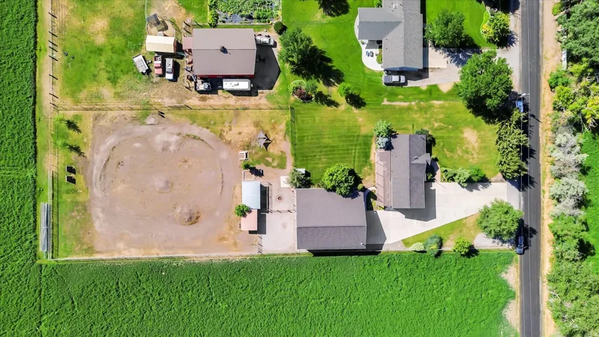 Aerial property overview showcasing multiple structures