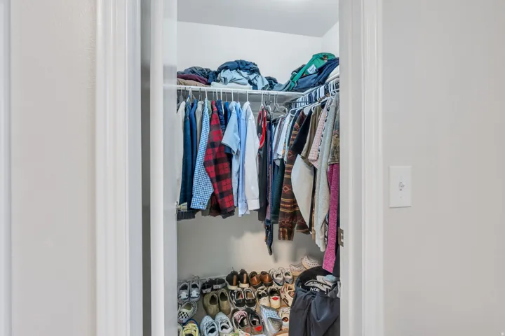 Built-in closet shelving and hanging rods