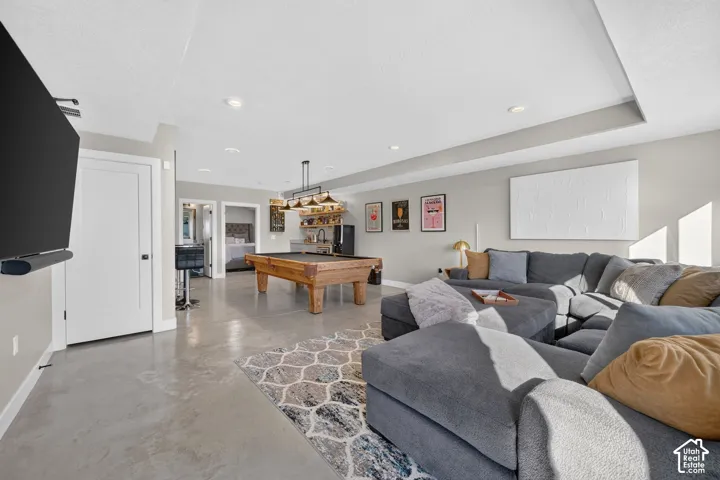 Polished concrete flooring with an integrated lighting design