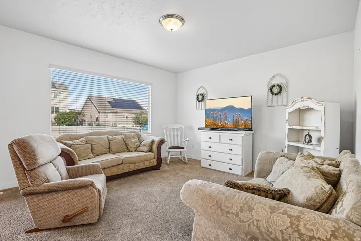 Large window with horizontal blinds