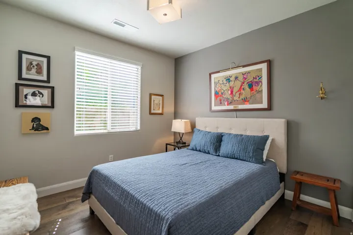 Wood-finish flooring with a neutral wall palette