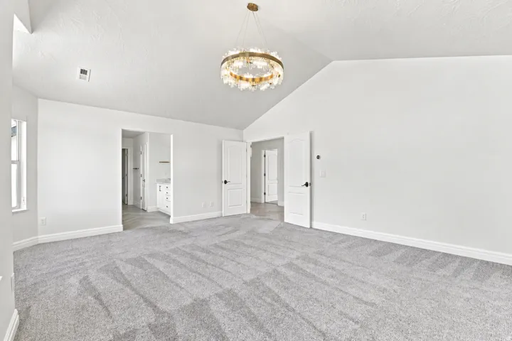 Vaulted ceiling with an elegant chandelier
