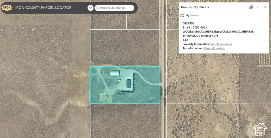 Parcel Locator Interface. Displaying property identification and owner details for the property