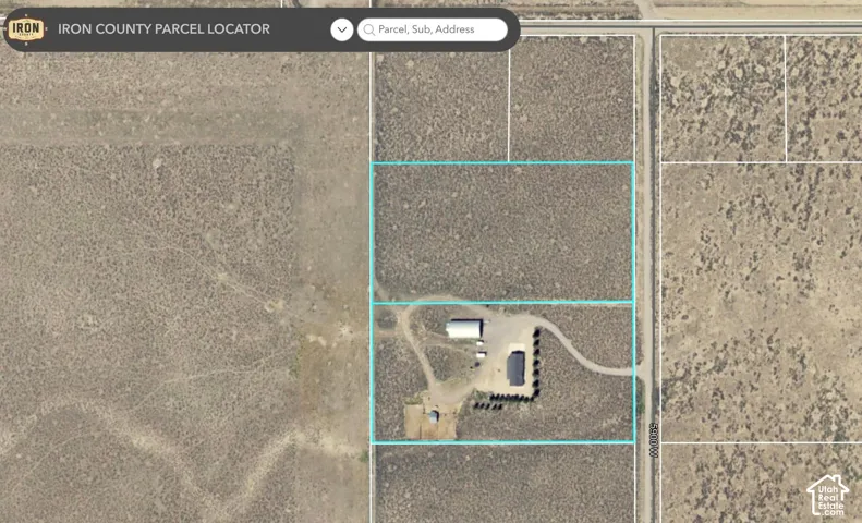 Iron County Parcel Locator. Displaying an aerial view of the property and its boundaries