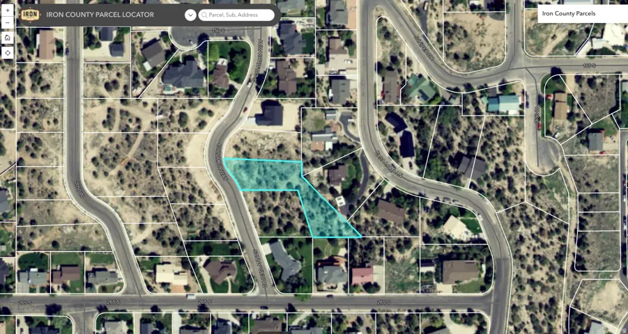 Iron County Parcel Locator. Displaying the geographic layout of properties within Iron County