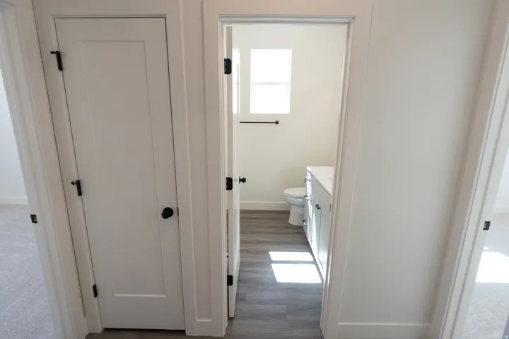 White interior doors with matte black hardware