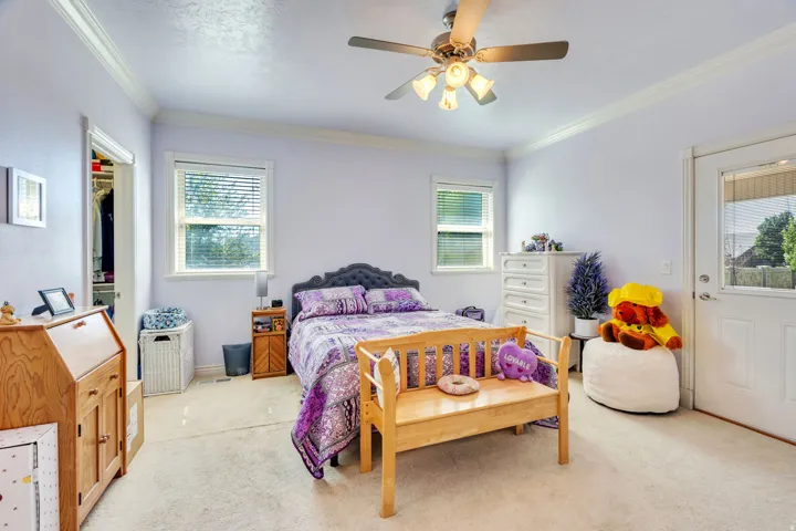 Primary suite with door to back deck
