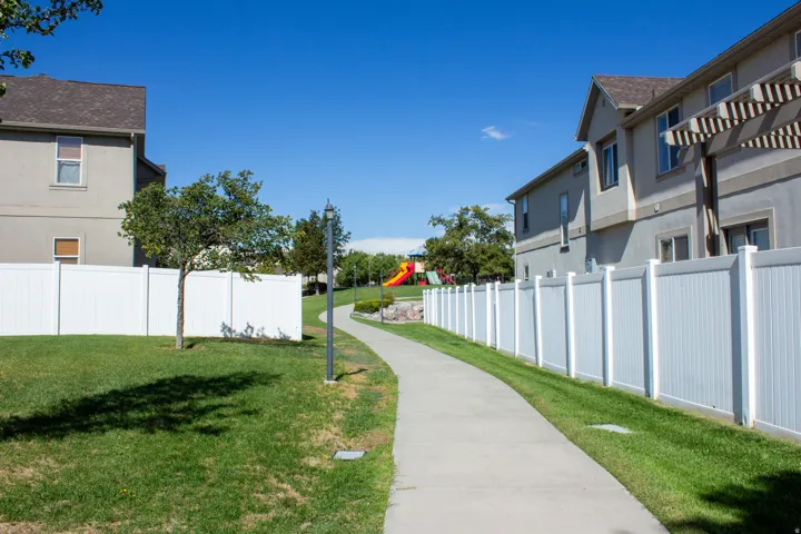 Community pathway across the street leading to the playground and other community amenities