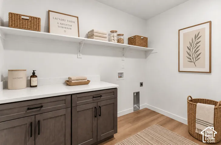 White walls with wood-finish flooring