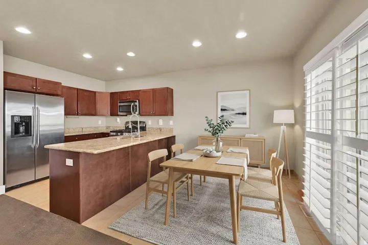 Dining room off of the kitchen and living room