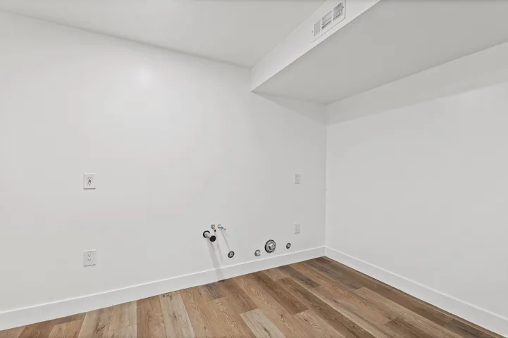The basement flex space has all the hookups for a kitchenette for your long term and short term guests.