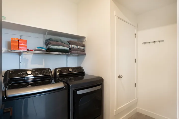 Built-in shelving, mechanical closet as well