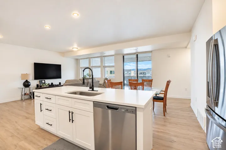 Open concept living space with large island
