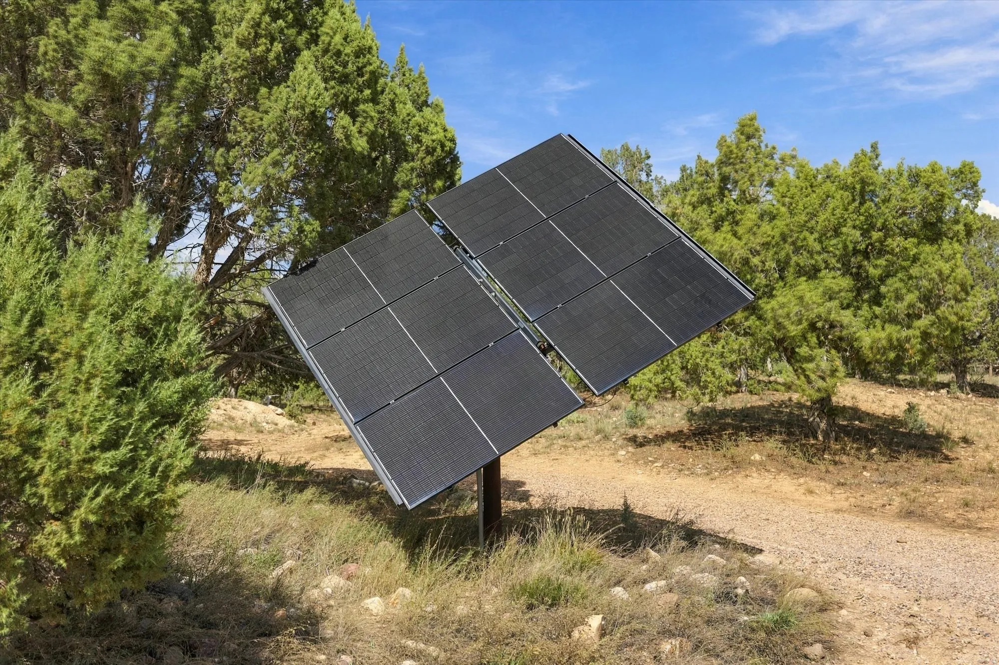 Ground-mounted solar panel array