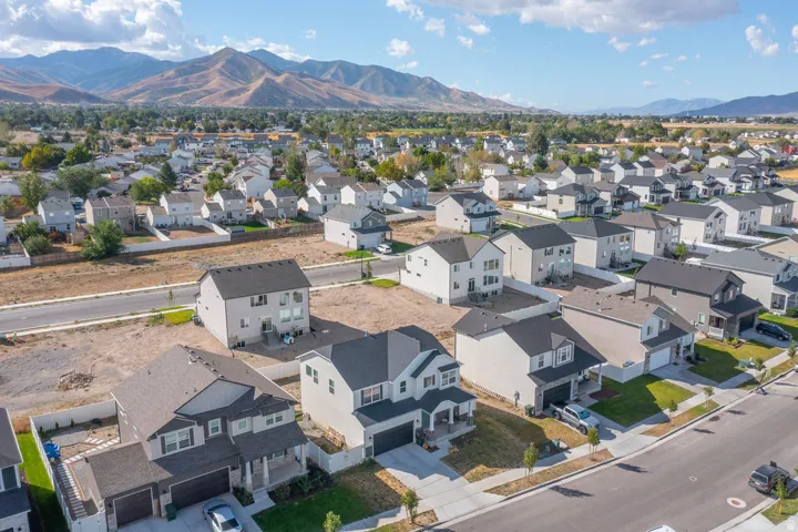 Residential community with mountain backdrop