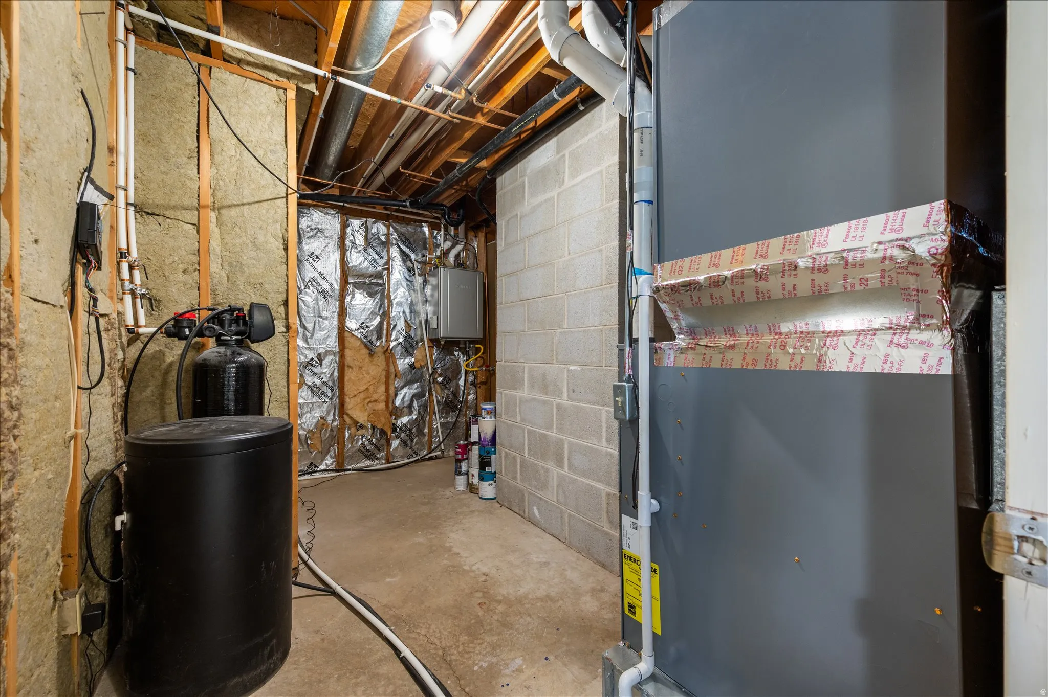 Newer tankless water heater, water softener, and furnace!