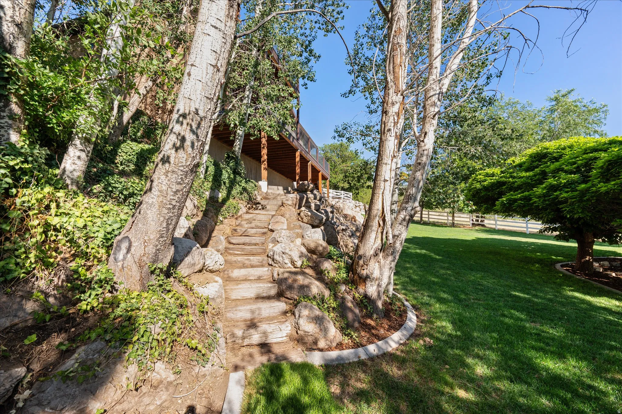 Walkway toward home on north side.