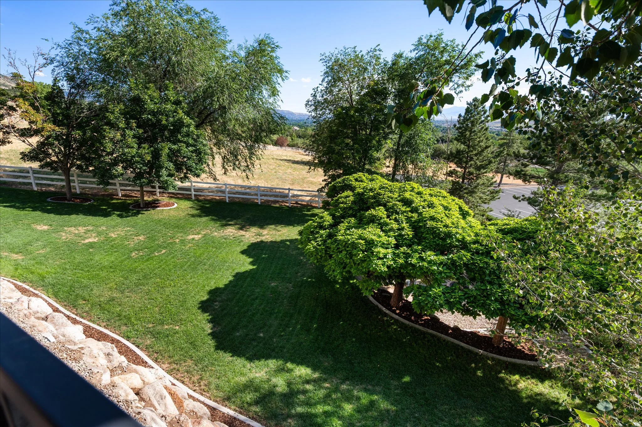View of yard from lower deck.