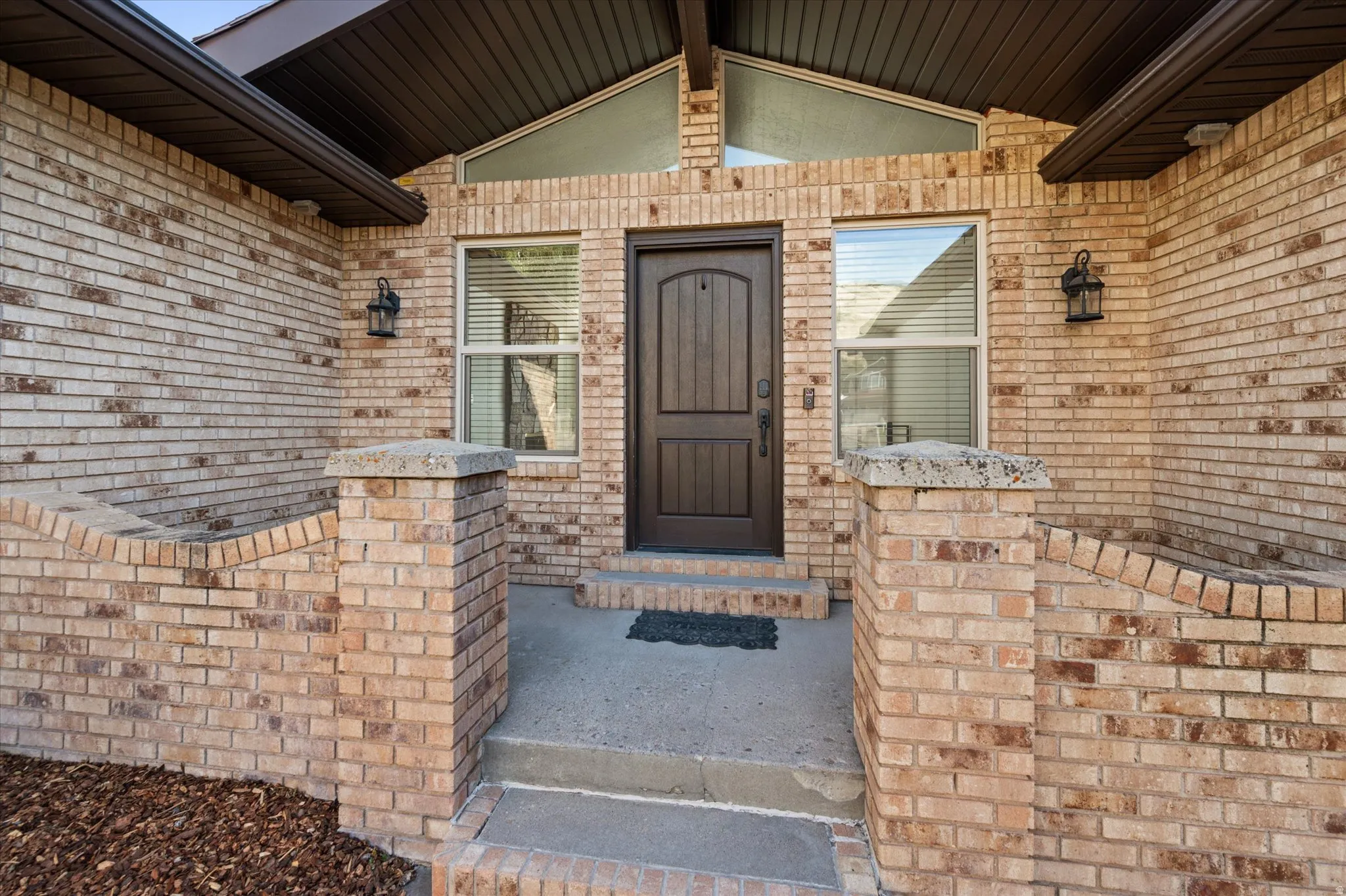 New Front Door and adorable front porch.