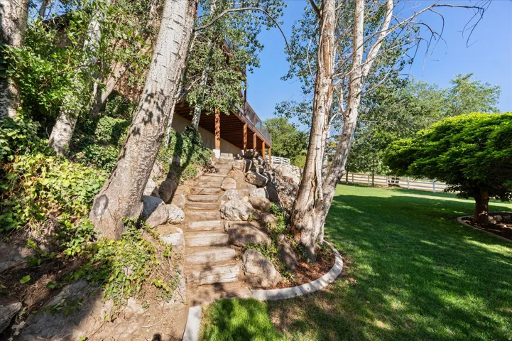 Walkway toward home on north side.