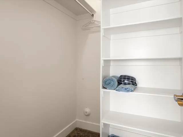 Built-in shelving unit with multiple shelves