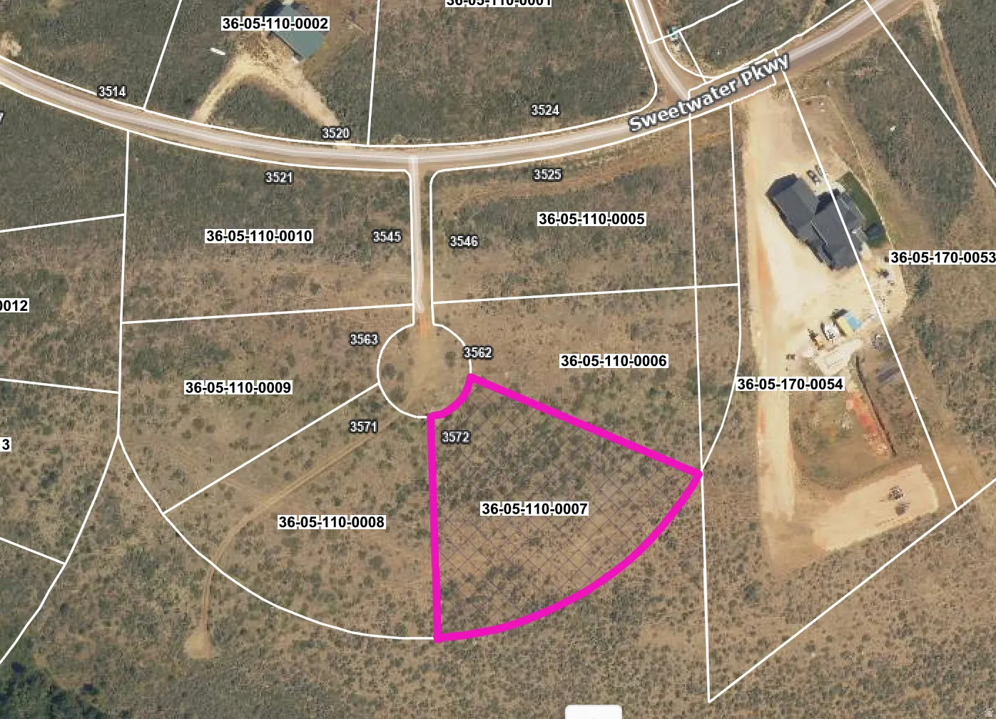 Plat Map, Parcel Identification. Illustrating the property boundaries and associated parcel number 36-05-110-0007