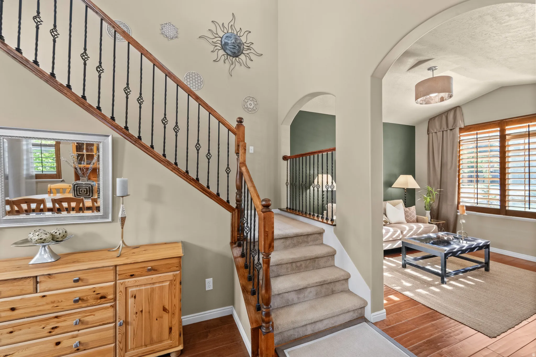 These stairs leads upstairs,