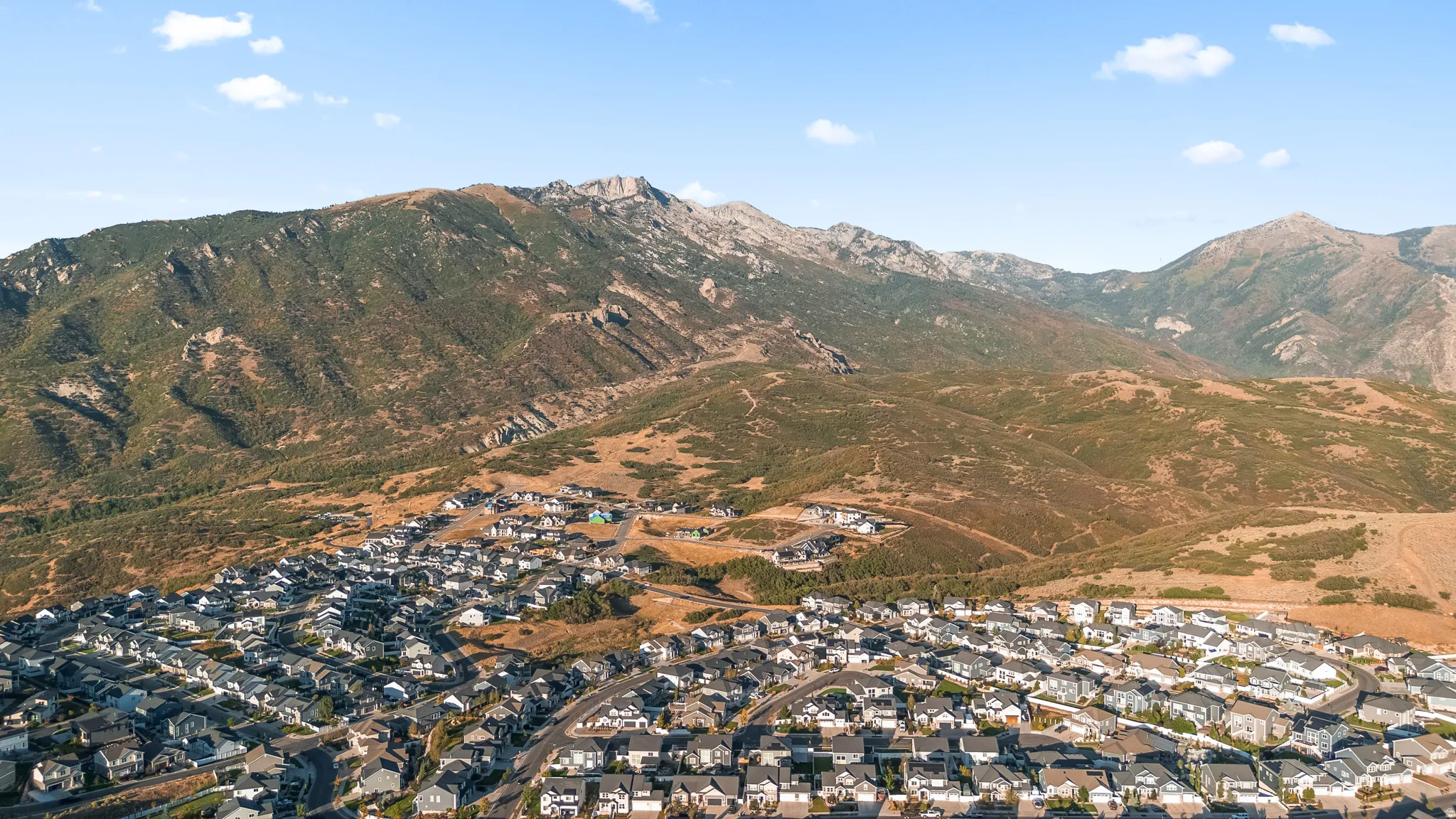 Mountainous backdrop with extensive residential development