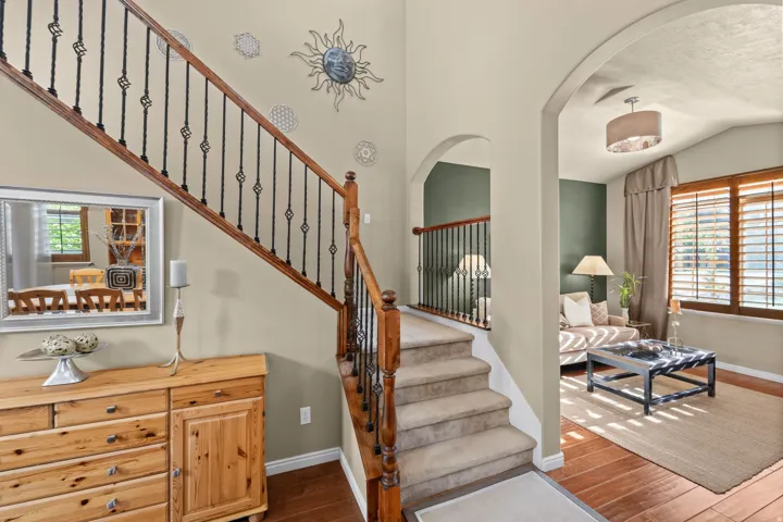 These stairs leads upstairs,