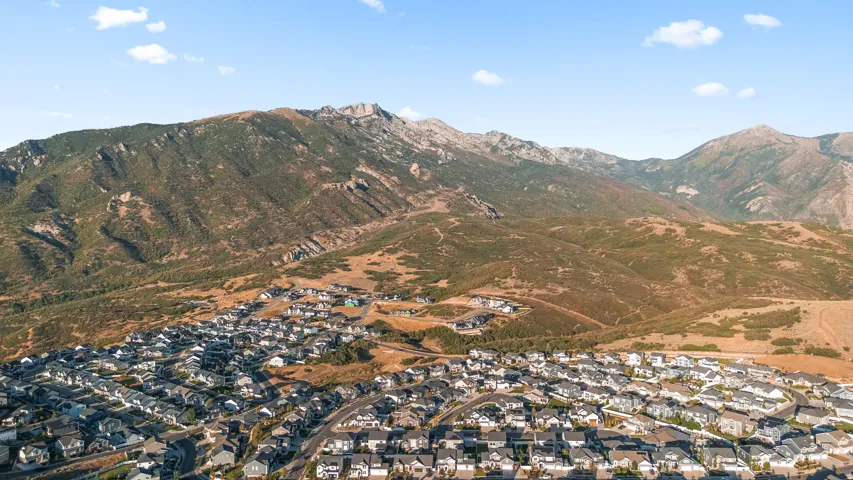 Mountainous backdrop with extensive residential development