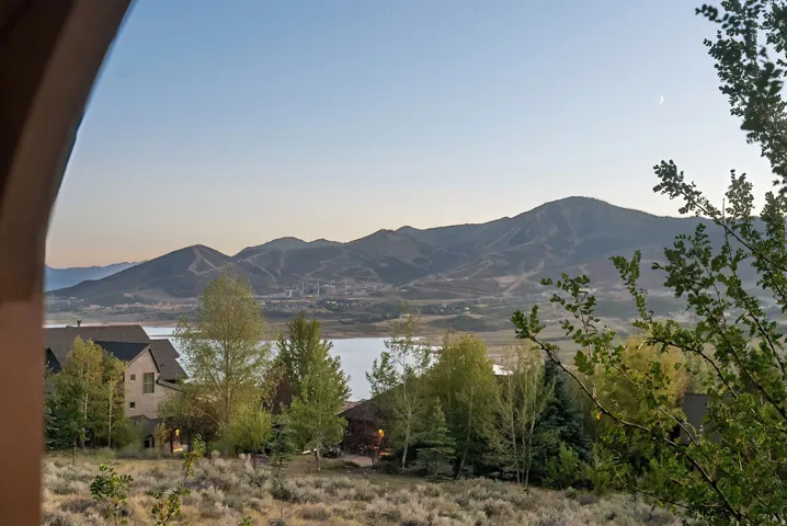 Expansive mountain and lake scenery